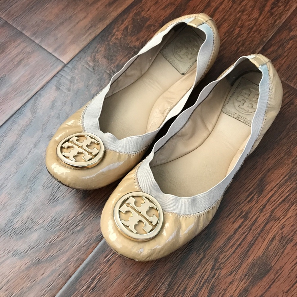 Tory Burch Caroline Tan Ballet Flats